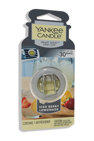 Yankee Candle Smart Car Vent Clip Air Freshener that Last up 30 days, Iced Berry Lemonade