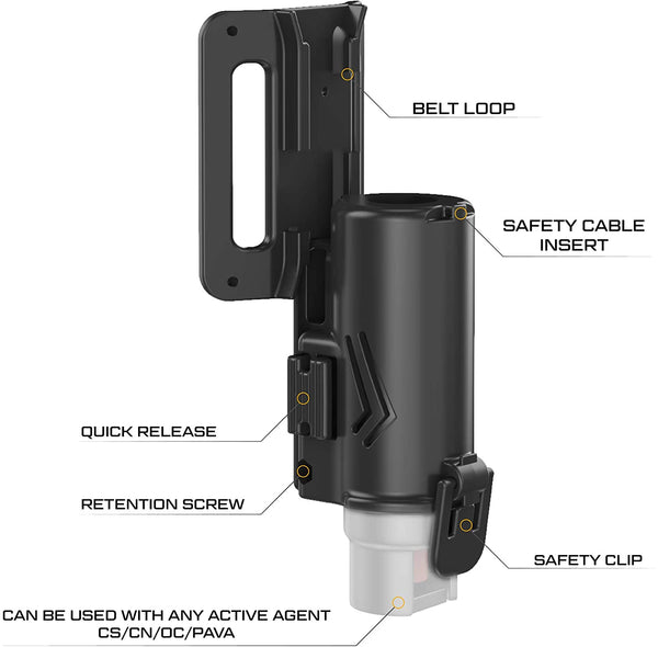 Orpaz Pepper Spray Holster, MK3 Pepper Spray Holster, OC Spray Holder, Standard, Belt-Loop