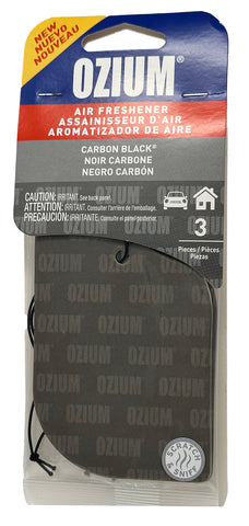 Ozium Paper Hanging Car Air Freshener with Odor Eliminator for Car - Refresh Your Ride with Automotive Air Fresheners, Carbon Black