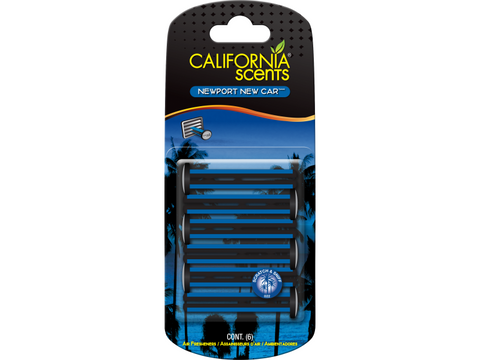 California Scents Car Vent Sticks, Long-Lasting Car Air Freshener and Odor Eliminator, 6 Sticks, Newport New Car