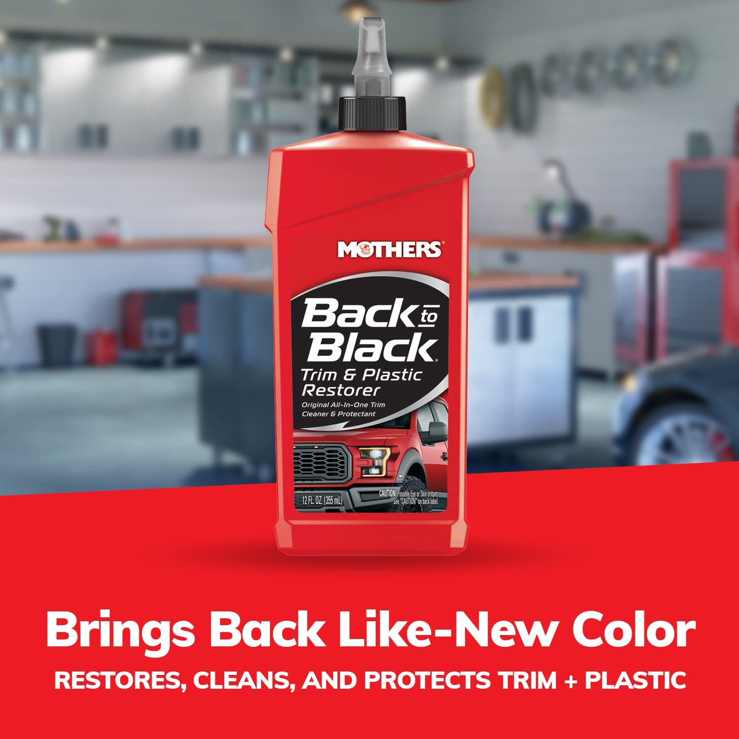 Mothers 06112 Back-to-Black Trim & Plastic Restorer, 12 fl. oz. by GOSO  Direct