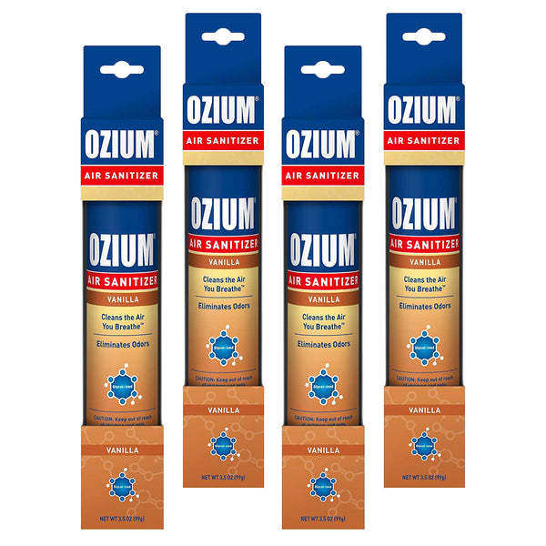 Ozium Air Sanitizer 3.5 oz Spray, Vanilla Scent (4-PACK)