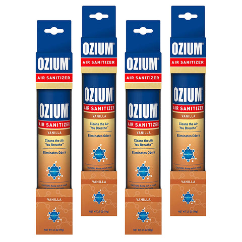 Ozium Air Sanitizer 3.5 oz Spray, Vanilla Scent (4-PACK)