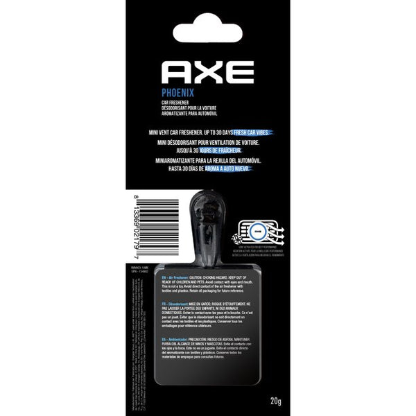 AXE Air Freshener Mini Vent Clip, Odor Eliminator, Air Purifier Provides A Long Lasting Scent, Phoenix