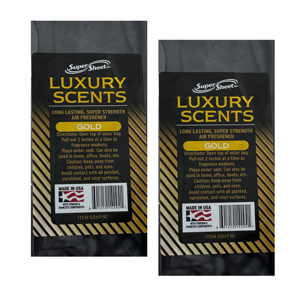 Super Sheet Under the Seat Car Air Fresheners Small Luxury Scents Gold: The Best Car Air Freshener and Odor Eliminators - Long Lasting, Super Strength Car Fresheners, 2 Packs