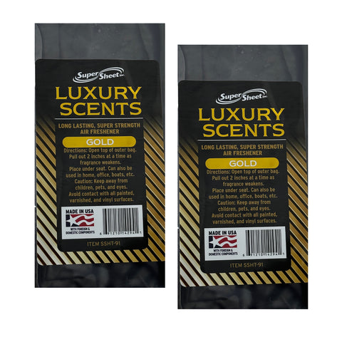 Super Sheet Under the Seat Car Air Fresheners Small Luxury Scents Gold: The Best Car Air Freshener and Odor Eliminators - Long Lasting, Super Strength Car Fresheners, 2 Packs