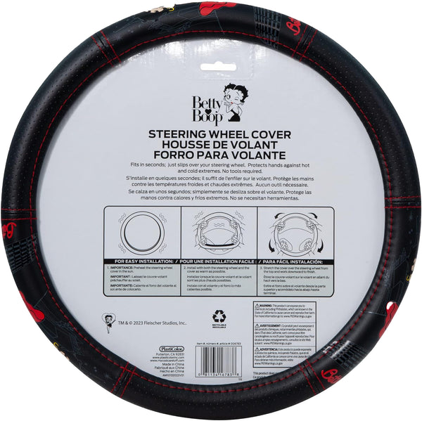 Betty Boop Car Steering Wheel Cover - Durable and Comfortable Car Wheel Cover with Betty Boop - A Fun and Functional Addition to Your Vehicle's Interior!