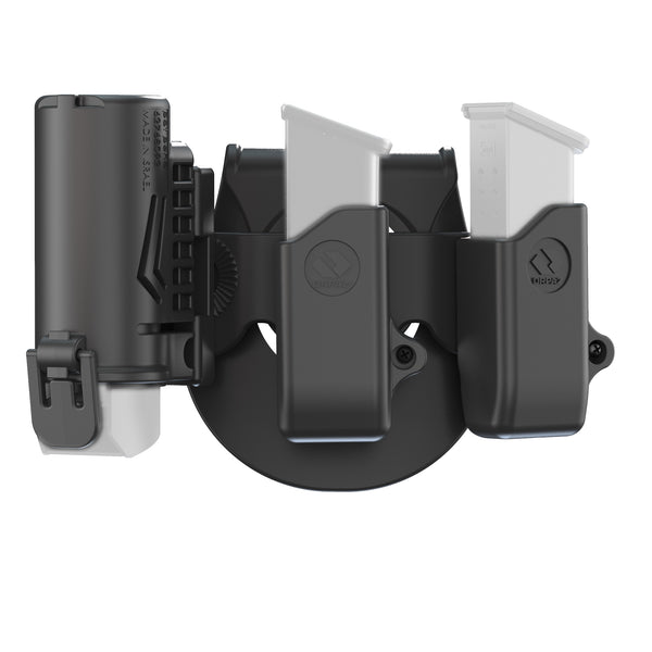 Orpaz Pepper Spray Holster, MK3 Pepper Spray Holster, OC Spray Holder, for DS Metal Mags, 2X 9mm Mag Pouch Combo