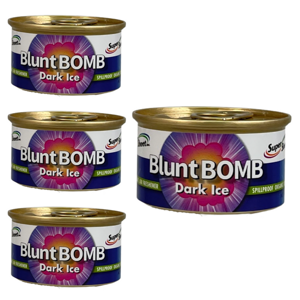 SuperSheet Car Air Freshener and Odor Neutralizer, Spillproof Can for Home and Car, Dark Ice, 4 Packs