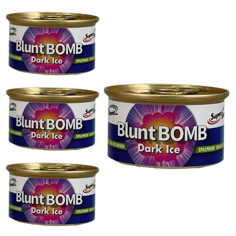 SuperSheet Car Air Freshener and Odor Neutralizer, Spillproof Can for Home and Car, Dark Ice, 4 Packs