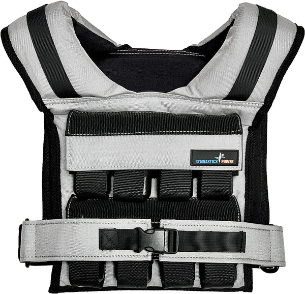 Gymnastics Power - Weighted Vest 35lb Removable Iron Weights for Men and Women Workout for Calisthenics and Fitness Sport Training (Gray)