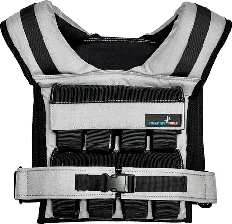 Gymnastics Power - Weighted Vest 35lb Removable Iron Weights for Men and Women Workout for Calisthenics and Fitness Sport Training (Gray)