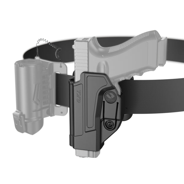 Orpaz Glock 19 Holster Fits Also Glock 17 Glock 22 Glock 26 Glock 34 Left Handed Belt Holster