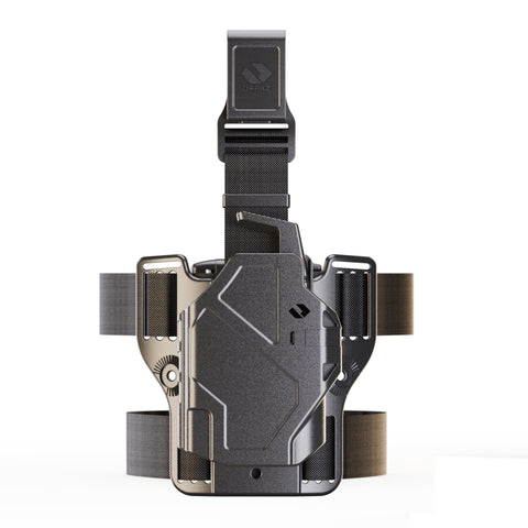 Orpaz Delta G19 Light Bearing Holster compatible with Glock 19 Holster with Light, Drop Leg, Level II Modular Flashlight Adapter and Innovative Flashlight Protector Cap - Unisex