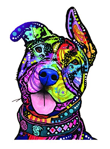 Dean Russo Pit Bull Car Sticker, Outdoor Rated Vinyl Sticker Decal for Windows, Bumpers, Laptops or Crafts, By. Enjoy It Store