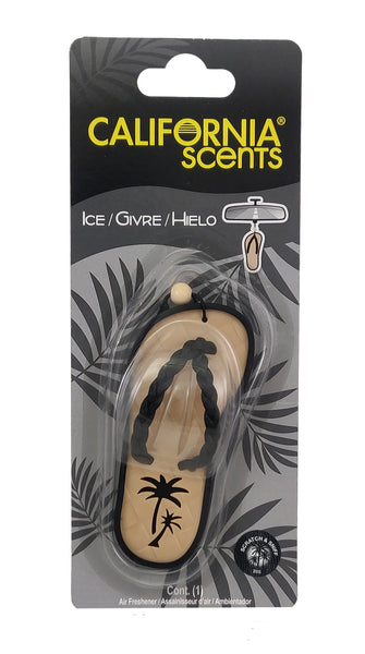 California Scents Scented Sandal Hanging Air Freshener, Ice Scent Car Air Freshener - Odor Eliminator for Strong Odor - Flip Flop Car Fresheners