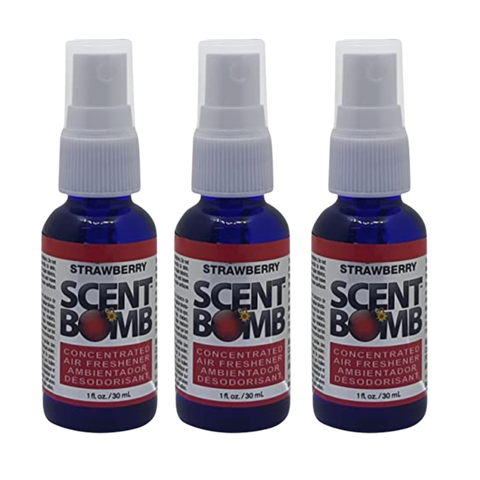 Scent Bomb Air Freshener Spray, 100 % Oil Based Concentrated Air Freshener, Air Freshener Spray for Car, Room, Bathroom and Odor Eliminator, Strawberry, 3 Pack