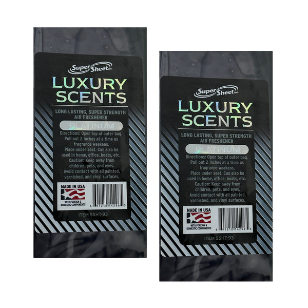 Super Sheet Under the Seat Car Air Fresheners Small Luxury Scents Platinum: The Best Car Air Freshener and Odor Eliminators - Long Lasting, Super Strength Car Fresheners, 2 Packs
