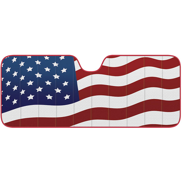 CA Auto Shade 28.5x63" Universal Fit Sunshade, American Flag Design