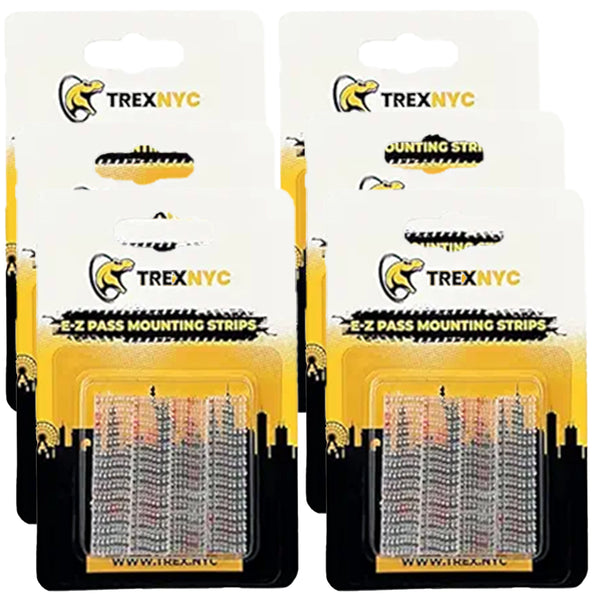 TrexNYC EZ Pass Mounting Strips, Heavy-Duty EZPass/IPass/Toll Pass Mounting Strips, Peel and Stick Adhesive Strips Dual Lock Tape, 6 Packs