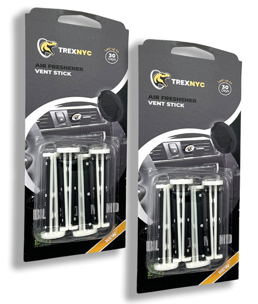 TrexNYC Car Air Fresheners Vent Sticks – Essential Car Odor Eliminator – Perfect Scented Car Accessories – For Long Lasting Fragrance up to 30 days, Black Diamond, 2 Packs
