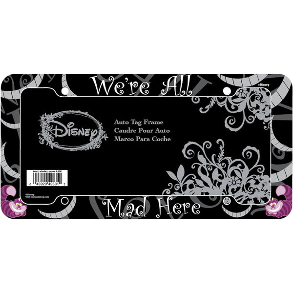 Chroma Cheshire Cat Were All Mad Here License Plate Frames:  Plastic Car License Plate Covers & Frames