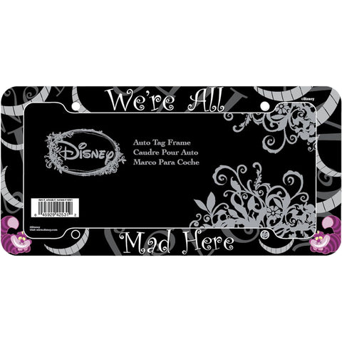 Chroma Cheshire Cat Were All Mad Here License Plate Frames:  Plastic Car License Plate Covers & Frames