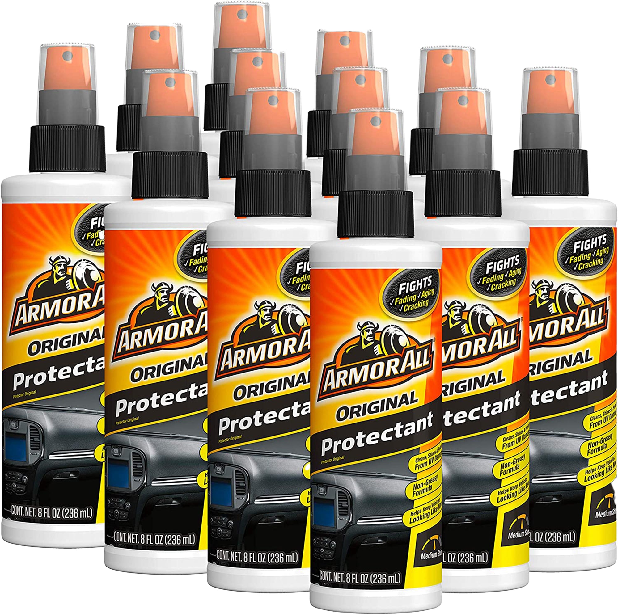Original Protectant Spray by Armor All, Car Interior Cleaner with UV  Protection to Fight Cracking & Fading, 8 Oz, 12 Packs by GOSO Direct