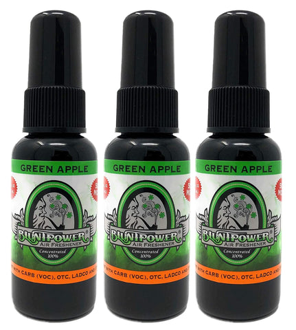 Blunt Power High Concentrated Air Freshener, Green Apple, 1.5oz, 3 Packs