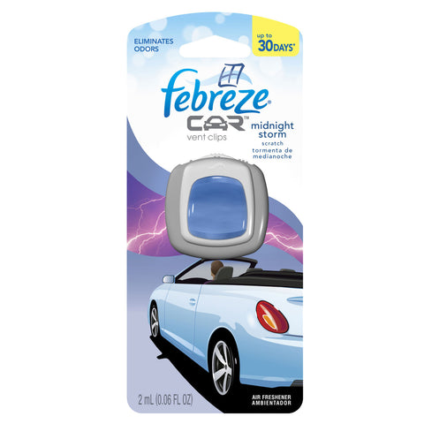 Febreze Scented Vent Clip Automotive Air Freshener & Odor Eliminator, Midnight Storm scent