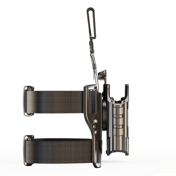 Orpaz Delta G17 Light Bearing Holster compatible with Glock 17 Holster with Light, Drop Leg, Level II Modular Flashlight Adapter and Innovative Flashlight Protector Cap - Unisex