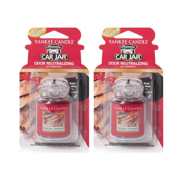 Yankee Candle Ultimate Sparkling Cinnamon Jar Candle: Premium Yankee Candle Car Freshener and Exquisite Candle Jar for Ultimate Fragrance Bliss, 2 Packs