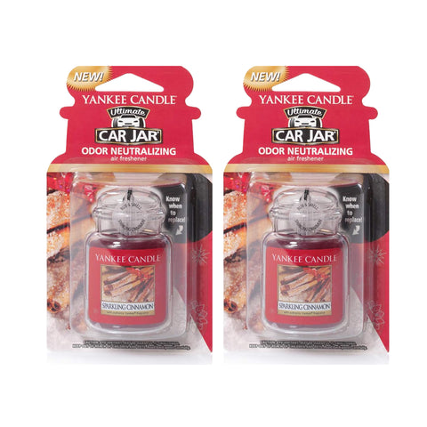 Yankee Candle Ultimate Sparkling Cinnamon Jar Candle: Premium Yankee Candle Car Freshener and Exquisite Candle Jar for Ultimate Fragrance Bliss, 2 Packs