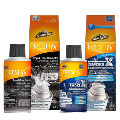 Armor All Smoke X Car Purifier and Air Freshener Bundle - Midnight Air Scent + New Car Odor Eliminator Spray | Automotive Air Fresheners for Superior Odor Elimination in Your Vehicle