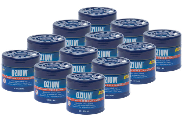 Ozium Smoke & Odors Eliminator Gel. Home, Office and Car Air Freshener 4.5oz (127g), Original Scent (Pack of 12)