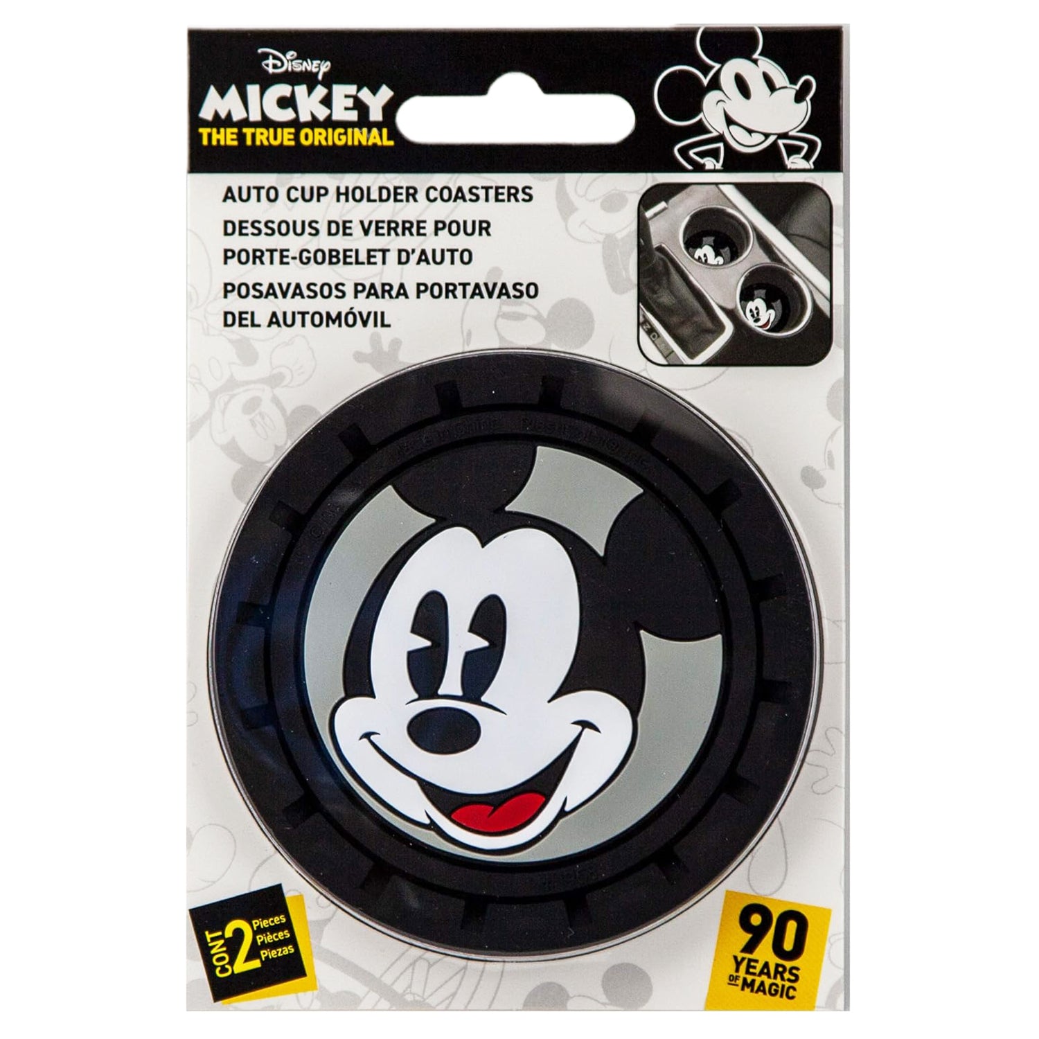 Mickey Mouse 2-Pack Car Cup Coaster Set
