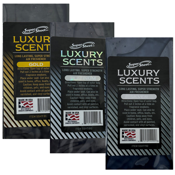 Super Sheet Under the Seat Car Air Fresheners Small Luxury Scents Platinum, Gold, and Silver: The Best Car Air Freshener and Odor Eliminators - Long Lasting, Super Strength Car Fresheners