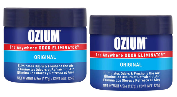 Ozium Air Sanitizer 4.5 oz Gel: Odor Eliminator for Strong Odor, Car Air Freshener, Original, 2 Packs