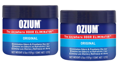 Ozium Air Sanitizer 4.5 oz Gel: Odor Eliminator for Strong Odor, Car Air Freshener, Original, 2 Packs