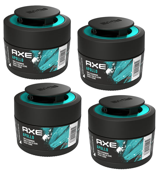 AXE Apollo Car Air Freshener Gel Can - Odor Eliminator for Strong Odor - Long Lasting Fragrance & Effective Car Air Fresheners - Automotive Essential, 4.4 oz, 4 Packs