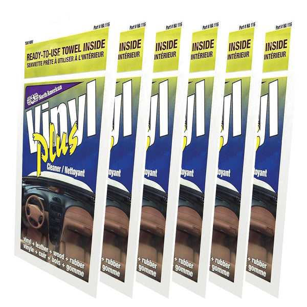 Blue Magic Vinyl Cleaner Towelette Auto Home & Office Bio-degradable non-flammable Wipes (Pack of 6)