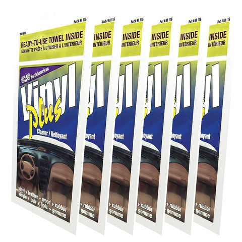 Blue Magic Vinyl Cleaner Towelette Auto Home & Office Bio-degradable non-flammable Wipes (Pack of 6)