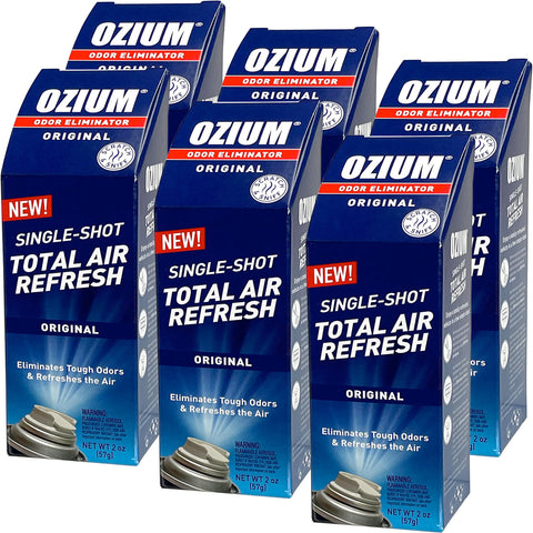Ozium Air Sanitizer, 2 oz Car Fogger: Single-Shot Smoke Odor Eliminator & Car Air Freshener, Original, 6 Packs