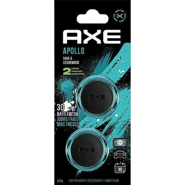 AXE Air Freshener Mini Vent Clip, Odor Eliminator, Air Purifier Provides A Long Lasting Scent, Apollo