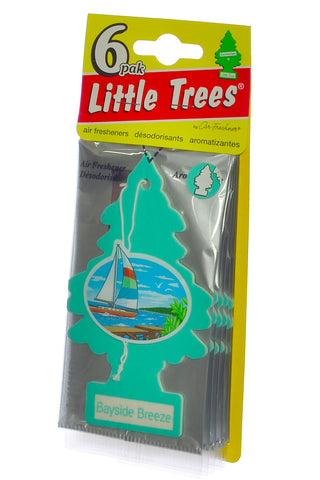 Little Trees Hanging Car Freshener Cardboard Paper For Home Car Office Bayside Breeze Pack of 6