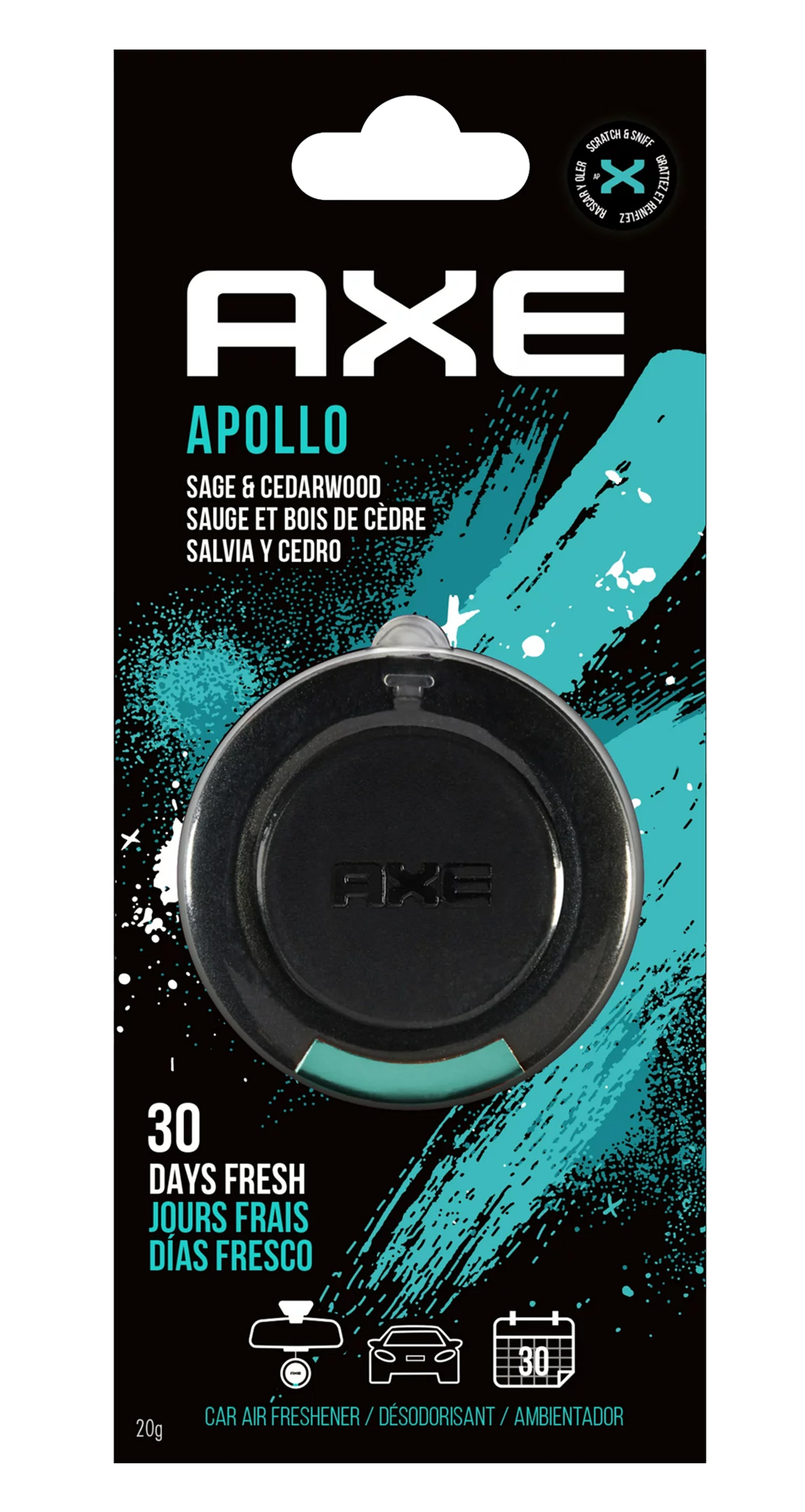 Axe Apollo Hanging 3D Disc Car Air Freshener, Odor Eliminator for Strong  Odor Car Air Fresheners Hanging for Your Car by GOSO Direct
