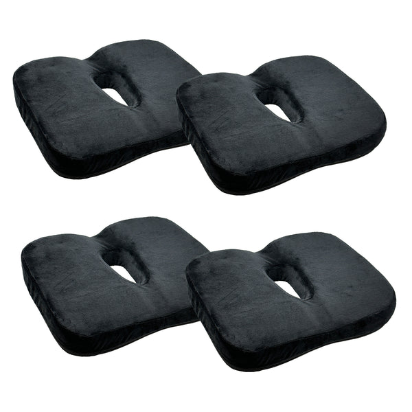 TrexNYC Donut Pillow - Memory Foam Sitting pillow - Car Seat & Office Chair Cushion - Slip-Resistant with Soft Surface, 4 PACK