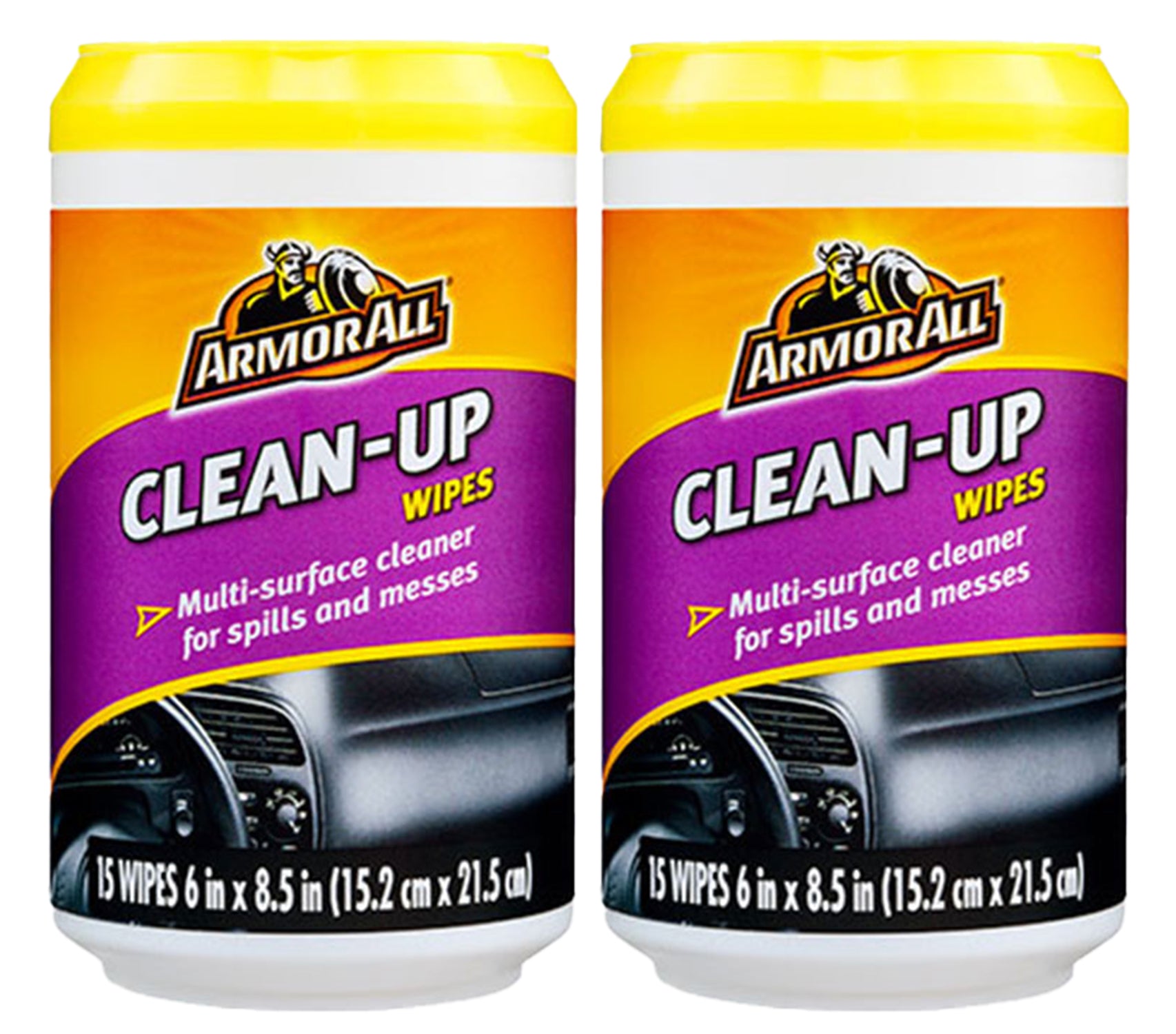 Armor All Car Interior Cleaner: Car Cleaning Supplies & Car Wipes for Quick  Clean-Up, 15 Wipes, 2 Packs
