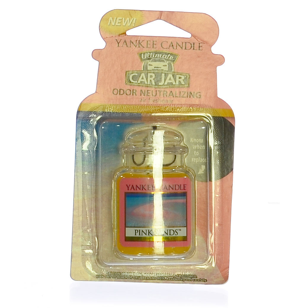 Yankee Candle Car Jar Ultimate Auto, Home & Office Odor Neutralizing Air  Freshener, Pink Sands