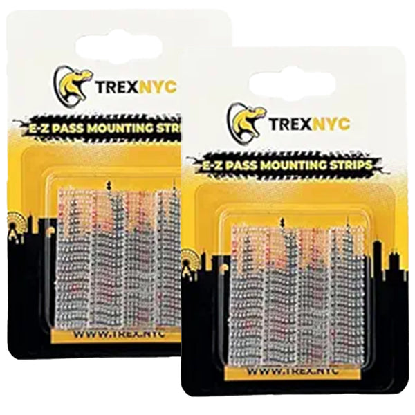 TrexNYC EZ Pass Mounting Strips, Heavy-Duty EZPass/IPass/Toll Pass Mounting Strips, Peel and Stick Adhesive Strips Dual Lock Tape, 2 Packs